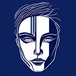 dark blue face paint image